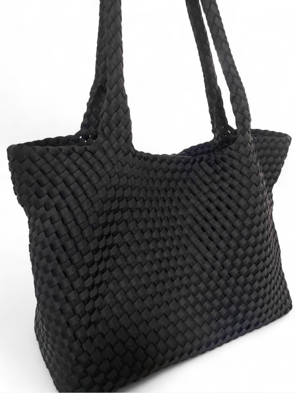BCBGMaxAzria Black Woven Tote Bag